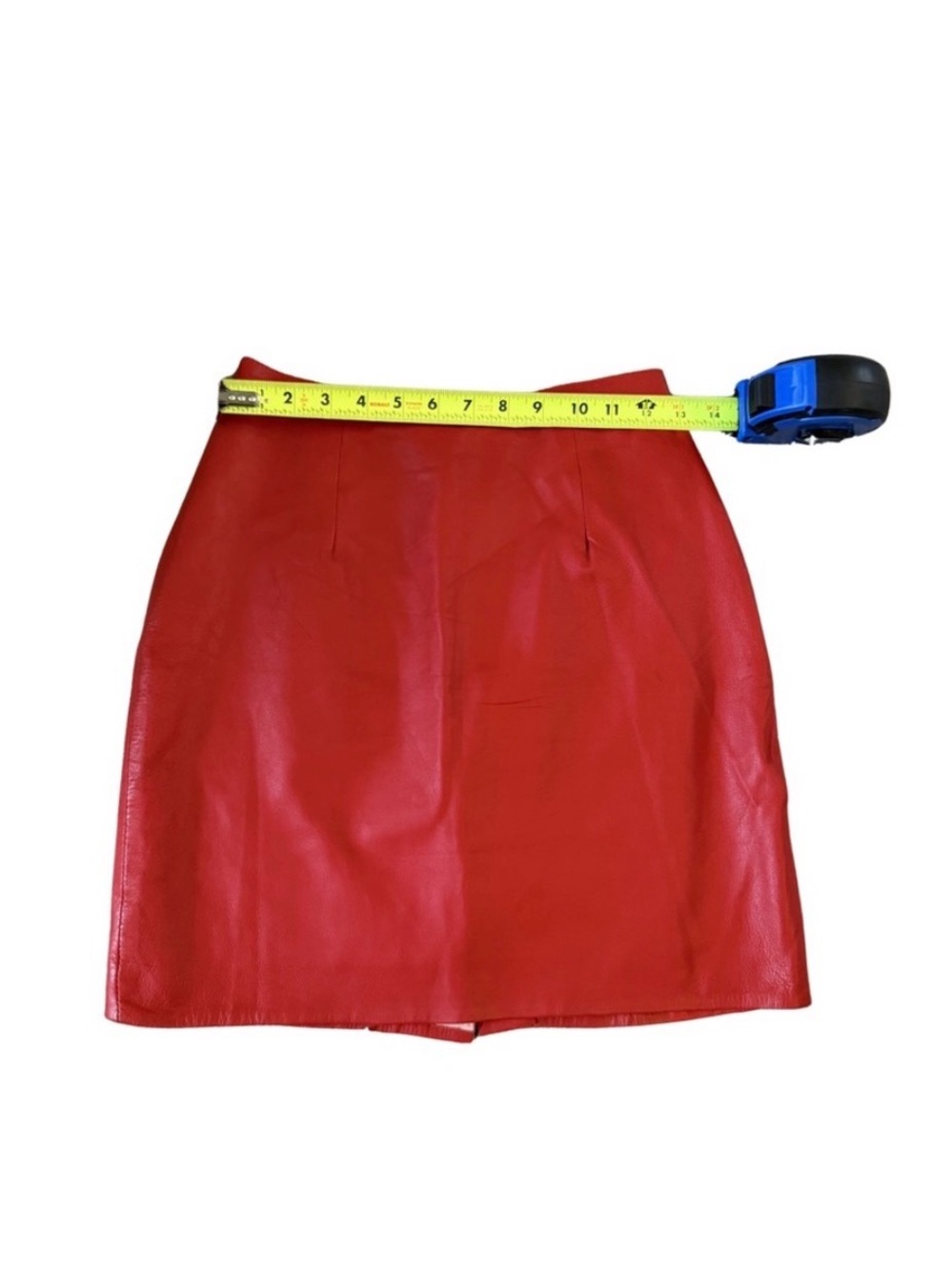 LEXIO Red Leather Jacket and Skirt Set - Picture 9 of 12